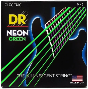 Струны для электрогитары DR STRINGS NEON GEEN ELECTRIC - LIGHT (9-42)