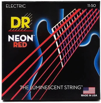 Струны для электрогитары DR STRINGS NEON RED ELECTRIC - HEAVY (11-50)