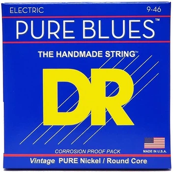 Струны для электрогитары DR STRINGS PURE BLUES ELECTRIC GUITAR STRINGS - LIGHT TO MEDIUM (9-46)