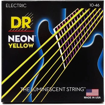 Струны для электрогитары DR STRINGS NEON YELLOW ELECTRIC - MEDIUM (10-46)