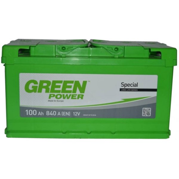Аккумулятор автомобильный 100Ач 840А "+" слева Green Power, 22430