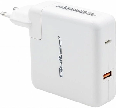 Зарядний пристрій Qoltec GaN FAST 108 W USB C White (5901878517100)