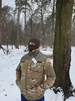 Кофта армейская из флиса для ЗСУ с накладками на плечах и локтях 48 размера цвета мультикам 2744