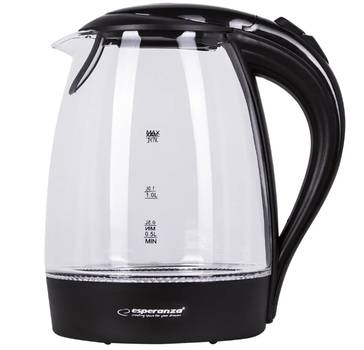 Чайник електричний прозорий Esperanza Kettle 1.7 л EKK011K Black