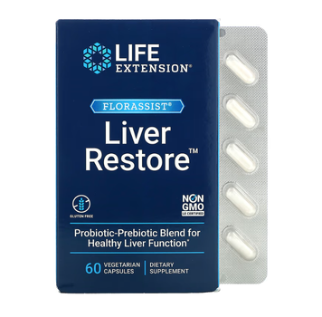 Вітаміни для відновлення печінки Life Extension (FLORASSIST Liver Restore) 60 капсул