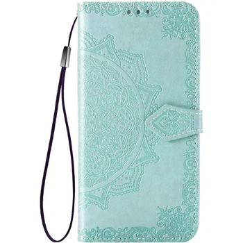 Кожаный чехол-книжка Epik Art Case с визитницей для ZTE Blade A7 Fingerprint (2020) Бирюзовый