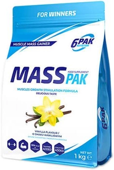 Gainer 6PAK Nutrition Mass Pak 1000 g Vanilla (5902811813488)