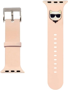 Pasek Karl Lagerfeld Silicone Choupette Heads KLAWMSLCP do Apple Watch Series 1/2/3/4/5/6/7/SE 38-41 mm Różowy (3666339033675)