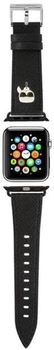 Pasek Karl Lagerfeld Saffiano Karl Heads KLAWMOKHK do Apple Watch Series 1/2/3/4/5/6/7/SE 38-41 mm Czarny (3666339033712)