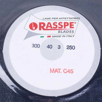 Нож тефлоновый для слайсера Rasspe 3300.07-T E7 D=300mm (300x250x40x3mm)