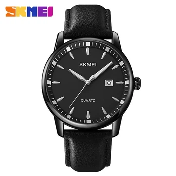 Наручные часы Skmei 2121 Черный Кожаный ремешок