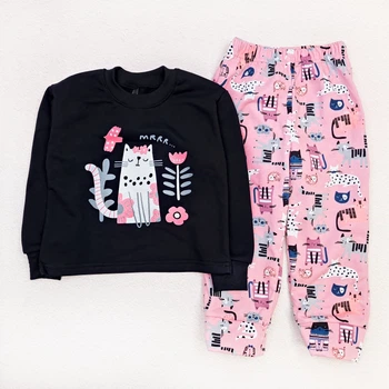 Пижама Dexter`s детская футер cat flowers 110 см