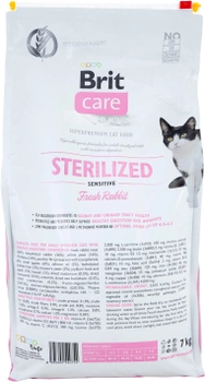 Suchy pokarm dla sterylizowanych kotów z delikatnym trawieniem Brit Care Cat GF Sterilized Sensitive z królikiem 7 kg (8595602540754)