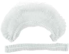 Одноразовая шапочка-берет Медоспан белая 1 резинка 100 шт (106500165)