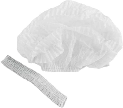 Одноразовая шапочка-берет Медоспан белая 2 резинки 1000 шт (106500168)
