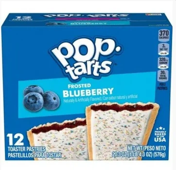Тости Pop-Tarts Blueberry прикрашені райдужною посипкою і наповнена чорничною начинкою 576 г