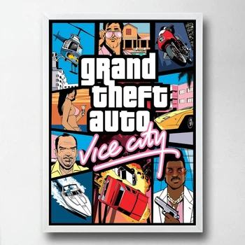 Постер на ПВХ "GTA Vice City" UkrPoster 2212570022 белая рамка 50х70 см