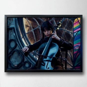 Постер на ПВХ "Wednesday With Cello" UkrPoster 2211570054 чорна рамка 50х70 см