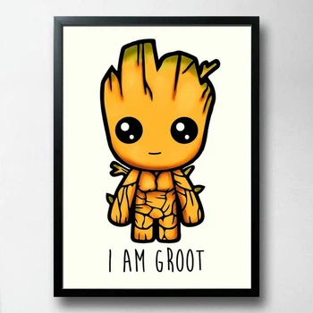 Постер на ПВХ "I am Groot" UkrPoster 2211570018 черная рамка 50х70 см