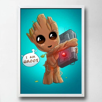 Постер на ПВХ "GROOT" UkrPoster 2212570017 белая рамка 50х70 см
