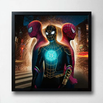 Постер на ПВХ "Spiderman Trio" UkrPoster 2211550068 чорна рамка 50х50 см