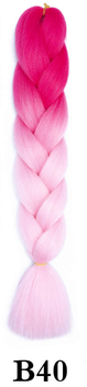 Канекалон Jumbo Braid омбре малиновый розовый светло-розовый коса длина 60 см Вес 100 грам Термостойкий В40