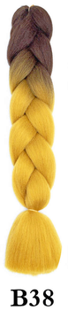 Канекалон Jumbo Braid омбре коричневий гірчичний золотий солом'яний коса довжина 60 см Вага 100 грам Термостійкий В38