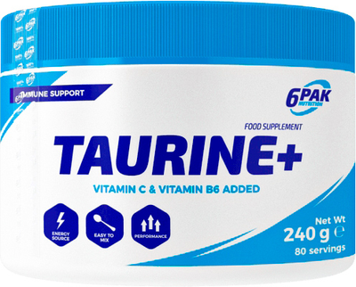 Дієтична добавка 6PAK Nutrition Taurine+ 240 г (5902811811163)
