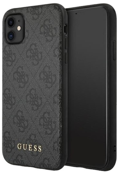 Панель Guess 4G Metal Gold Logo для Apple iPhone 11 Сірий (3700740493885)
