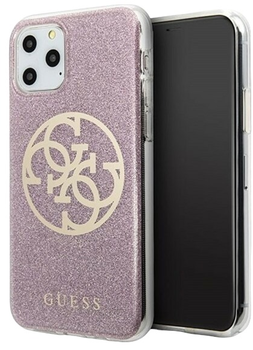 Etui Guess Circle Glitter do Apple iPhone 11 Pro Max Pink (3700740469699)