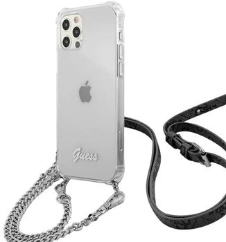 Панель Guess 4G Silver Chain для Apple iPhone 12 Pro Max Прозора (3666339003593)