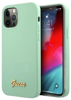 Etui Guess Metal Logo Script do Apple iPhone 12 Pro Max Green (3700740494592)