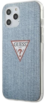 Панель Guess Jeans Collection для Apple iPhone 12 Pro Max Світло-синя (3700740481868)