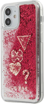 Etui Guess Glitter Charms do Apple iPhone 12 mini Raspberry (3700740481271)