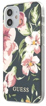 Etui Guess N3 Flower Collection do Apple iPhone 12 mini Navy (3700740482117)