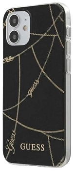 Etui Guess Gold Chain Collection do Apple iPhone 12 mini Black (3700740481301)