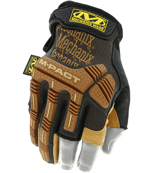 Тактические перчатки Mechanix Leather M-Pact Fingerless Framer, Коричневий, XXL