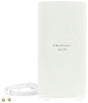 Antena Qoltec 4G LTE DUAL z podwójnym złączem SMA Biały (5901878570136)
