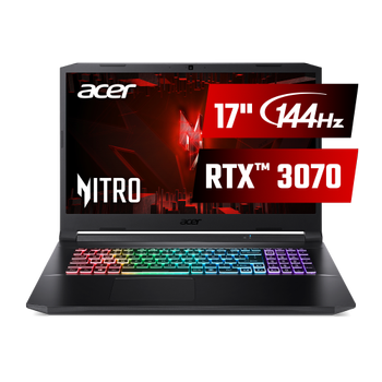 Ноутбук Acer Nitro 5 AN517-41-R6SH (NH.QBGEU.006) Shale Black / 17.3” IPS Full HD 144 Гц / AMD Ryzen 5 5600H / RAM 16 ГБ / SSD 512 ГБ / nVidia GeForce RTX 3070, 8 ГБ