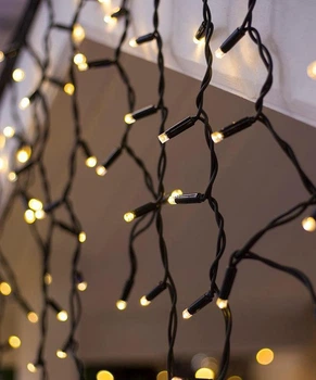 Уличная светодиодная гирлянда бахрома 100 LED, 5x0,7м, черный каучук, статический режим, 220В, IP65, Теплый белый