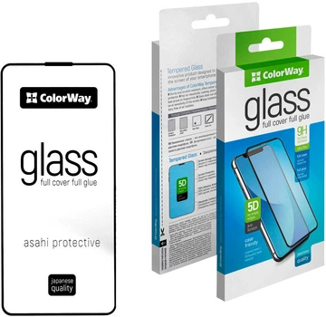 Захисне скло ColorWay 9H FC Glue для Apple iPhone 15 Pro Black (CW-GSFGAI15P-BK)
