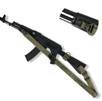 Ремень оружейный одно/двухточечный с дополнительным креплением и усиленным карабином uaBRONIK Мультикам