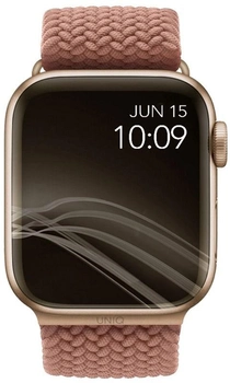 Pasek Uniq Aspen Braided do Apple Watch Series 1/2/3/4/5/6/7/8/SE/SE2 38-41 mm Różowy (8886463679470)