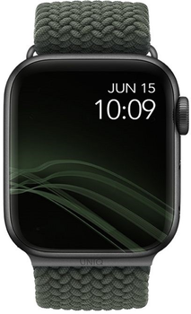 Pasek Uniq Aspen Braided do Apple Watch Series 1/2/3/4/5/6/7/8/SE/SE2 42-45 mm Zielony (8886463676400)