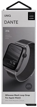 Ремінець Uniq Dante Stainless Steel для Apple Watch Series 1/2/3/4/5/6/7/8/SE/SE2 42-45 мм Graphite (8886463675786)