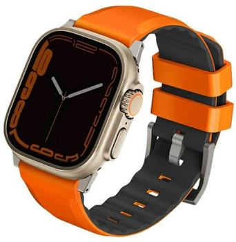 Ремінець Uniq Linus Airosoft Silicone для Apple Watch Series 1/2/3/4/5/6/7/8/SE/SE2/Ultra 42-49 мм Volt Orange (8886463684375)