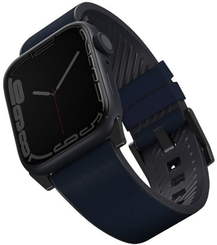 Ремінець Uniq Straden Leather Hybrid Strap для Apple Watch Series 1/2/3/4/5/6/7/8/SE/SE2/Ultra 42-49 мм Blue (8886463679616)