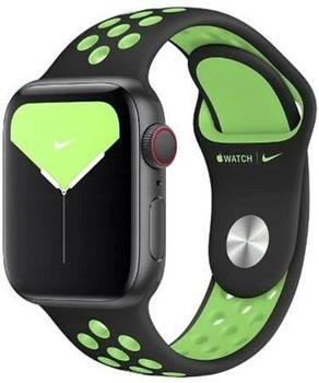 Pasek Apple Nike Sport Brand MXQW2FE/A do Apple Watch Series 1/2/3/4/5/6/7/8/SE/SE 2 38-41 mm Czarno-limonkowy (190199572959)