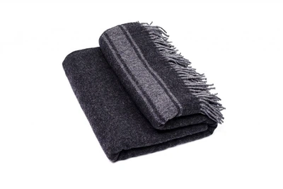 Плед Wooltex. SAFALANO WOOL MIX темно-сірий-140х200