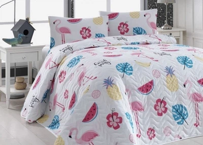 Покрывало стеганое с наволочками Eponj Home. Kokteyl beyaz-200x220+50x70 см (2 шт)